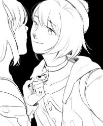 13degree 2girls black_background black_nails buttons choker choker_pull collar collar_tug gloria_(pokemon) hat hood hoodie imminent_kiss jacket looking_at_another marnie_(pokemon) multiple_girls nintendo pokemon pokemon_swsh pulling shirt simple_background smile tam_o&#039;_shanter yuri