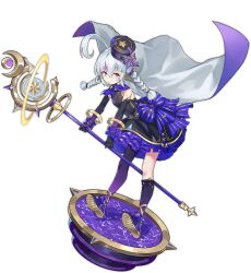 1girl ahoge animal_ears aquarius_(constellation) aquarius_(symbol) ark_order artist_request astraea_(ark_order) bare_shoulders bird_ears black_dress black_gloves black_hat blue_bow blue_cape blue_gloves blue_shoes bow braid cape constellation constellation_print crescent dress dress_bow expressionless faux_figurine frilled_dress frills full_body gloves gold_trim gradient_gloves grey_hair hair_ornament hair_tie hat holding holding_staff huge_ahoge leo_(constellation) leo_(symbol) looking_at_viewer low_twin_braids moon_(symbol) official_art open_mouth pink_eyes pisces_(constellation) pisces_(symbol) pluto_symbol scorpius_(constellation) shoe_soles shoes single_sock single_thighhigh sleeveless sleeveless_dress sneakers socks solo space_print staff star_(sky) star_(symbol) star_chart star_hair_ornament starry_sky_print sun_symbol taurus_(constellation) taurus_(symbol) thighhighs transparent_background twin_braids two-tone_cape uranus_symbol virgo_(constellation) waist_bow white_cape wing_ears wrist_bow