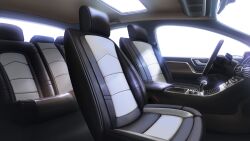 car_interior car_seat day glowing highres leather no_humans non-web_source official_art our_life:_beginnings_and_always scenery skylight steering_wheel window_light