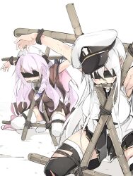 2girls absurdres azur_lane bdsm bit_gag blindfold bondage bound drooling enterprise_(azur_lane) enterprise_(hms)_(azur_lane) female_focus gag gagged highres multiple_girls saliva saliva_trail tagme vestal_(azur_lane)