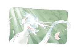 Rule 34 | 1boy, animal ears, blue hair, commentary request, dragon boy, dragon ears, dragon horns, dragon tail, eastern dragon horns, eastern dragon tail, green background, green kimono, highres, horns, hotathino, japanese clothes, kimono, light rays, looking to the side, looking up, male focus, original, solo, sunbeam, sunlight, tail, upper body, wind, yellow eyes