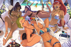 6+girls ;) \m/ abs alternate_costume alternate_hairstyle animal_ears ankle_strap anklet armlet armpits arms_behind_head artist_name ass bag barefoot beach beach_chair beach_umbrella between_legs bikini black_bikini black_hair bleach blonde_hair blue_bikini blue_eyes blue_hair blue_lips boku_no_hero_academia bottle bracelet breasts brown_bikini chair cleavage closed_mouth cocktail_umbrella collarbone commentary criss-cross_halter criss-cross_straps crossover dark-skinned_female dark_skin drink earrings english_commentary facepaint facial_mark fate/grand_order fate_(series) feet feet_up female_focus fire_emblem fire_emblem_engage fire_emblem_heroes floral_print_bikini flower flower_bracelet folding_fan food fruit gerudo gold_bikini green_hair hair_between_eyes hair_bun hair_flower hair_ornament halterneck hand_between_legs hand_fan hand_on_own_cheek hand_on_own_face hand_up head_rest holding holding_fan hugging_object jackal_ears jackal_girl jewelry knee_up laegjarn_(fire_emblem) large_breasts legs lime_(fruit) lime_slice linea_alba lipstick long_eyelashes long_hair looking_at_viewer looking_over_eyewear lotion lounge_chair lying makeup median_furrow medium_breasts meziosaur mirko multicolored_hair multiple_girls muscular muscular_female nail_polish navel neck_ring nessa_(pokemon) nintendo nitocris_(fate) on_back on_bed on_stomach one_eye_closed orange_(fruit) orange_hair orange_slice outdoors parted_bangs pillow pillow_hug pink_nails pointy_ears pokemon pokemon_swsh ponytail print_bikini purple_eyes purple_hair rabbit_ears rabbit_girl red_eyes red_hair red_nails sarong seiza shihouin_yoruichi short_hair side-tie_bikini_bottom sideboob sidelocks sitting skindentation smile soles stomach strapless strapless_bikini sunglasses sunscreen swimsuit tankini the_legend_of_zelda the_legend_of_zelda:_breath_of_the_wild thick_thighs thigh_strap thighs timerra_(fire_emblem) toenail_polish toenails toes toned toned_female towel trait_connection tray two-tone_hair umbrella underboob urbosa very_long_hair visor_cap water watermelon watermelon_slice waving waving_arms white_bikini white_hair white_nails white_visor wrist_straps yellow_bikini yellow_eyes