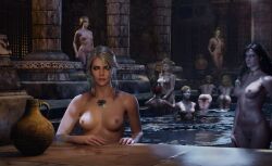 Rule 34 | 6+girls, anna henrietta, ass, bath, blue eyes, ciri, deep black9, group sex, highres, iris von everec, multiple girls, pussy, saskia, shani, the witcher (series), the witcher 3, yennefer of vengerberg