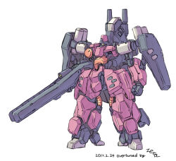 2017 beam_cannon cable colored_lineart commentary_request dated gaza-c gundam highres korean_commentary machinery mecha mecha_focus mobile_suit neo_zeon no_humans one-eyed original redesign robot science_fiction shield signature sketch white_background z006 zeta_gundam zeta_gundam_define