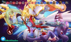 absurdres apollomon armor ass coronamon crescemon crescent_moon dianamon digimon digimon_(creature) firamon flaremon furry fusion goggles goggles_on_head gracenovamon hat highres lekismon long_hair lunamon mask moon open_mouth purple_eyes purple_hair rabbit_girl sayo_(digimon) sunmon