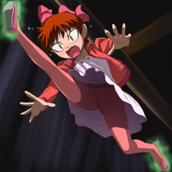 1girl 2010 blush bow cat_girl ceiling curtains dress fang female_focus from_below gegege_no_kitarou gegege_no_kitarou_5 hair_bow haruyama_kazunori indoors jacket loli lowres nekomusume nekomusume_(gegege_no_kitarou) nekomusume_(gegege_no_kitarou_5) open_hands open_mouth pantyhose pink_bow pink_shoes pointy_ears red_hair restrained shoes short_dress short_hair slit_pupils solo spread_legs surprised sweat tongue upskirt white_dress yellow_eyes