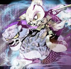 2boys chinese_clothes kung_fu kung_fu_panda martial_arts multiple_boys shifu_(kung_fu_panda) tai_lung_(kung_fu_panda)