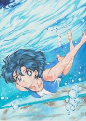air_bubble bishoujo_senshi_sailor_moon blue_eyes blue_hair bubble mizuno_ami swimsuit underwater