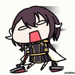 1girl animated animated_gif azur_lane lowres mikasa_(azur_lane) open_mouth seseren shipwreck