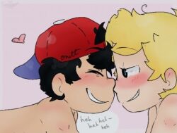 bad_tag black_hair blonde_hair child hat lovemysockhead12 lucas_(mother_3) male_focus mother_(series) mother_2 mother_3 ness_(mother_2) nintendo nude red_hat sex shota smily super_smash_bros. yaoi