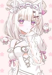 animal_ears arisuuuuu.1436 cat_ears grey_hair highres nijisanji rabbit shaun_(virtuareal) virtual_youtuber virtuareal white_hair yami_kawaii