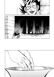 basin comic dio_brando greyscale hand_focus hat jojo_no_kimyou_na_bouken merumeru626 monochrome nukesaku screentones silent_comic stardust_crusaders vest washing_hands