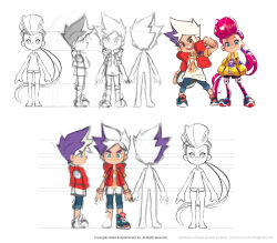 2021 4girls 6+boys absurdly_long_hair aqua_eyes arms_at_sides asymmetrical_hair badge ball basketball_(object) berecca_(ninjala) black_outline black_shorts blue_pants blue_shoes breast_pocket child clenched_hand closed_mouth collared_vest commentary company_name concept_art copyright_name copyright_notice dated denim drawstring dual_persona english_commentary facing_away facing_to_the_side freckles from_behind from_side hair_ornament hairclip hands_in_pockets high_collar holding hood hood_down hooded_shirt horizontal-striped_thighhighs impossible_hair jacket jeans legs_apart logo_print long_hair long_mouth long_shirt long_sleeves looking_at_viewer multicolored_hair multicolored_shoes multiple_boys multiple_girls multiple_views ninjala official_art orange_sleeves outline padded_vest pants pants_rolled_up pin pink_hair pink_thighhighs pocket pompadour ponytail popped_collar print_shoes profile puffy_long_sleeves puffy_sleeves purple_hair purple_thighhighs reference_sheet rianti-wong shirt shoes short_sleeves shorts sidecut simple_background sketch smile sneakers standing straight-on streaked_hair striped_wristband text_print thick_eyebrows thighhighs turnaround two-tone_hair two-tone_shirt undercut van_(ninjala) very_long_hair vest white_background white_hair white_shirt white_shoes wristband x_hair_ornament yellow_jacket yellow_sleeve_cuffs zipper_pull_tab