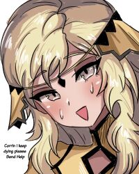 1girl absurdres blonde_hair breasts circlet fire_emblem fire_emblem_fates graysideart grey_eyes highres long_hair looking_at_viewer nintendo open_mouth ophelia_(fire_emblem) solo