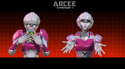 1girl 3d arcee autobot blender_(medium) blue_eyes breasts closed_eyes colored_skin multiple_expressions glowing glowing_eyes helmet highres humanoid_robot jpl-animation medium_breasts metal_skin pink_lips robot robot_girl science_fiction solo transformers upper_body white_skin