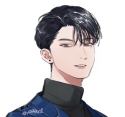 1boy black_hair blue_jacket commentary_request hair_between_eyes jacket k-pop korean_commentary looking_at_viewer male_focus mingyu parted_lips pearl8 real_life seventeen_(group) short_hair simple_background single_bang smile solo turtleneck upper_body white_background