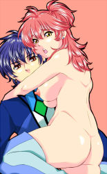 00s 1boy 1girl ass bad_id bad_pixiv_id breasts clothed_male_nude_female female_pervert gundam gundam_00 hetero hug large_breasts lobster_(pixiv172000) long_hair nena_trinity nipples no_panties nude open_mouth pervert red_hair robusutaa setsuna_f._seiei surprised thighhighs bad_tag yellow_eyes