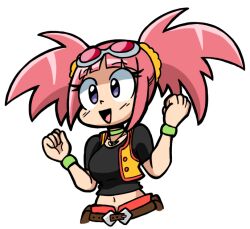 Rule 34 | belt, breasts, dinosaur king, happy, jacket, pink hair, purple eyes, smile, tatsuno malm, twintails