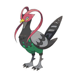 animal_focus artist_request bird closed_mouth full_body gen_5_pokemon nintendo no_humans official_art pokemon pokemon_(creature) pokemon_bw pokemon_focus simple_background solo third-party_source unfezant unfezant_(male) white_background yellow_eyes