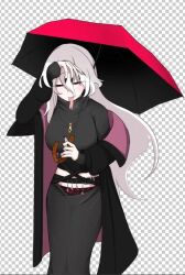 1girl artist_request character_request fingernails long_tongue sharp_fingernails tagme tongue umbrella vampire