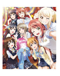 6+girls ahoge artbook asaka_karin asymmetrical_hair black_hair black_thighhighs blonde_hair blue_eyes blue_vest blunt_bangs bow bowtie braid brown_hair cardigan closed_eyes collared_shirt crescent crescent_hair_ornament dress_shirt emma_verde feather_hair_ornament feathers flower grey_eyes grey_hair hair_between_eyes hair_bow hair_bun hair_flower hair_ornament hairclip highres jacket konoe_kanata long_hair looking_at_viewer love_live! love_live!_nijigasaki_high_school_idol_club low_twintails medium_hair miyashita_ai multiple_girls nakasu_kasumi neck_ribbon nijigasaki_school_uniform non-web_source official_art one_eye_closed open_mouth orange_eyes osaka_shizuku pink_eyes pink_hair plaid_clothes plaid_skirt pleated_skirt ponytail purple_eyes purple_hair red_bow red_bowtie ribbon school_uniform shirt short_hair short_sleeves sidelocks single_side_bun sketchbook skirt sleeves_past_fingers sleeves_past_wrists smile summer_uniform swept_bangs tennoji_rina thighhighs tongue tongue_out twin_braids twintails uehara_ayumu v vest white_shirt yellow_bow yellow_bowtie yellow_eyes yellow_ribbon yuki_setsuna