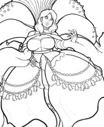 Rule 34 | 1girl, absurdres, breasts, digimon, digimon (creature), dress, female focus, highres, large breasts, looking at viewer, original, rafflesimon, solo