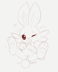 :3 aftersex animal_feet animal_hands animal_nose arm_support barefoot blank_eyes blush breath cleft_of_venus closed_mouth completely_nude cum cum_in_pussy cum_on_body cum_on_stomach cumdrip flat_chest full_body furry furry_female gen_8_pokemon grey_background greyscale hand_on_own_chest happy kekitopu leaning_back legs_up light_blush loli looking_at_viewer monochrome nintendo nipples nude one_eye_closed pokemon pokemon_(creature) pussy rabbit_ears rabbit_girl rabbit_tail raised_eyebrows scorbunny short_tail simple_background sitting sketch smile spread_legs tail tongue tongue_out uncensored