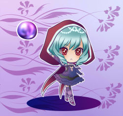 Rule 34 | 1girl, chibi, dance0dance, gothic lolita, hood, lolita fashion, namco, orb, red eyes, silver hair, soul calibur, soulcalibur v, thighhighs, viola (soulcalibur)