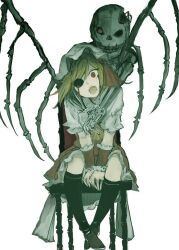 1girl ascot blonde_hair blush bow flandre_scarlet hat hat_ribbon looking_at_viewer mob_cap necro_(nekurodayo) one_side_up open_mouth puffy_short_sleeves puffy_sleeves red_eyes red_vest ribbon shirt short_hair short_sleeves side_ponytail simple_background skeletal_wings skeleton skirt skirt_set solo third-party_source touhou vest white_background white_hat wings yellow_ascot