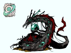 1boy absurdres coin distortion_(project_moon) dragon gold_coin highres hong_lu_(project_moon) jade_(gemstone) limbus_company orb project_moon red_fur simple_background solo teko1193 white_background