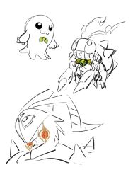 Rule 34 | antennae, bug, claws, digimon, digimon (creature), exoskeleton, highres, mochimon, spikes, stingmon, tentomon