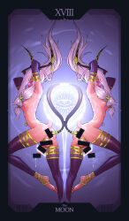 Rule 34 | 2girls, anal beads, anal tail, bar censor, breasts, butt plug, censored, cum, cumdrip, demon girl, demon horns, demon tail, fake tail, futa without pussy, futanari, highres, horn ornament, horns, long hair, long hoodie, low-tied long hair, multiple girls, nipple piercing, original, penis halo, piercing, restrained, skinny, small breasts, symmetry, tail, tailbox, tarot, the moon (tarot), thighhighs, white hair