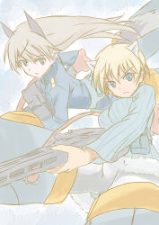 Rule 34 | 2girls, eila ilmatar juutilainen, marshall k, multiple girls, nikka edvardine katajainen, ribbed sweater, strike witches: suomus misfits squadron, sweater, world witches series