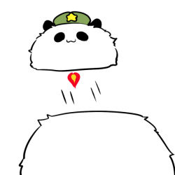 :3 female_focus hat hong_meiling hong_meiling_(panda) no_humans panda panda_meiling_(seki_(red_shine)) rocket seki_(red_shine) severed_head solo touhou what
