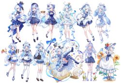 &quot;pour_la_justice&quot;_(genshin_impact) 1girl :d ;d ^_^ absurdres ace_(playing_card) ace_of_clubs ace_of_hearts ahoge alternate_costume alternate_hairstyle animal_ears apron ascot bag black_bag black_garter_straps black_gloves black_shoes bloomers blue_ascot blue_bow blue_butterfly blue_dress blue_eyes blue_flower blue_gemstone blue_hair blue_hat blue_jacket blue_nails blue_pupils blue_shoes blue_skirt blue_thighhighs blush bouquet bow braid breasts brown_shoes bug burger butterfly card cat_ears cellphone closed_eyes closed_mouth club_(shape) collarbone commentary_request crop_top crown cup disposable_cup double_bun dress drinking_straw drop-shaped_pupils enmaided fake_animal_ears five_of_diamonds five_of_hearts flower food footwear_bow four-finger_heart_hands four_of_clubs french_fries frilled_apron frilled_hairband frilled_wrist_cuffs frills full_body furina_(genshin_impact) garter_straps gem genshin_impact gloves hair_between_eyes hair_bow hair_bun hair_ornament hairband hairclip hand_on_headwear hand_on_own_chest hat hat_flower hayun heart heart_hands heterochromia high_heels highres holding holding_bouquet holding_food holding_phone holding_tray holding_umbrella insect invisible_chair jacket korean_commentary long_hair long_sleeves looking_at_viewer macaron maid maid_headdress medium_breasts midriff mini_crown multicolored_hair multiple_views nail_polish nine_of_clubs one_eye_closed open_clothes open_jacket open_mouth outstretched_arm parted_lips phone playing_card pleated_skirt puffy_short_sleeves puffy_sleeves shoes short_sleeves shoulder_bag sitting skirt skirt_hold sleeveless sleeveless_dress sleeves_past_fingers sleeves_past_wrists smile socks standing standing_on_one_leg streaked_hair symbol-shaped_pupils teacup teapot teardrop-shaped_gem teeth ten_of_hearts thigh_strap thighhighs three_of_diamonds toenail_polish toenails tray twin_braids umbrella underwear upper_teeth_only v very_long_hair w waist_apron white_bag white_bloomers white_bow white_dress white_flower white_gloves white_hair white_hairband white_jacket white_shoes white_socks white_thighhighs white_umbrella white_wrist_cuffs wrist_cuffs