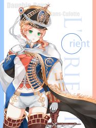 15k 1girl absurdres female_focus flag_print france french_flag french_text hat highres long_hair military military_uniform naval_uniform original soldier solo tdgsgl
