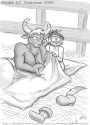 1boy 1girl :d aftersex animal_ears artist_name averting_eyes bard beret blanket blush body_fur boots breasts breasts_squeezed_together clenched_hand closed_mouth collarbone commentary completely_nude constricted_pupils covering_breasts covering_privates covering_with_blanket cow_ears cow_horns dot_nose dungeons_&amp;_dragons embarrassed english_commentary fantasy fence flustered fredrik_andersson full-face_blush furrowed_brow furry furry_female furry_with_non-furry greyscale half-closed_eyes hand_on_own_cheek hand_on_own_face hands_up hat hat_feather hay head_rest hetero holding holding_blanket horn_ornament horns interspecies large_breasts leather leather_boots long_eyelashes looking_at_another looking_to_the_side lying messy_hair minotaur monochrome muscular muscular_female narrowed_eyes nose_blush nude on_side open_mouth original raised_eyebrow seductive_smile short_hair signature sitting size_difference sketch smile smirk snout thick_eyelashes thick_neck timestamp uneven_eyes unworn_boots unworn_hat unworn_headwear upper_body v-shaped_eyebrows watermark wavy_mouth web_address wide-eyed