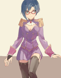 1girl charlotte_scherzen charlotte_scherzen_(cosplay) charlotte_shalzen charlotte_shalzen_(cosplay) cosplay epaulettes female_focus glasses md5_mismatch shigure_kasumi solo sou_(tuhut) thighhighs valkyrie_drive valkyrie_drive_-mermaid-