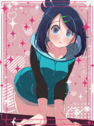 1girl blue_eyes collarbone fujiwara_hiro_(kaede_ciao) liko_(pokemon) nintendo pokemon solo