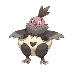animal_focus artist_request bird closed_mouth full_body gen_5_pokemon nintendo no_humans official_art pokemon pokemon_(creature) pokemon_bw pokemon_focus red_eyes simple_background solo third-party_source vullaby white_background