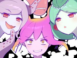 colored_skin elbowing evil_grin evil_smile green_skin grin jellyfish_girl marina_(omori) medusa_(omori) molly_(omori) monster_girl omori pink_skin red_eyes slime_girl smile tentacle_hair tentacle_hands tentacles upper_body yellow_eyes yutsu