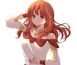 Rule 34 | 1girl, arcelle, bare shoulders, breasts, celica (fire emblem), celica (valentine) (fire emblem), dress, fire emblem, fire emblem echoes: shadows of valentia, fire emblem heroes, highres, jewelry, long hair, medium breasts, necklace, nintendo, official alternate costume, orange eyes, orange hair, princess, red eyes, red hair, smile, solo, valentine, white dress