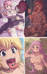 animal_ears bare_shoulders blonde_hair blue_eyes blush cameltoe cat_ears cat_girl cat_tail crisis dryad felarya giant giantess highres inside_creature karbo maid monster_girl natsuki_subaru navel nipples nude open_mouth pink_hair plant_girl pointy_ears pubic_hair pussy ram_(re:zero) saliva stomach_(organ) tail tattoo tongue tongue_out uncensored uvula vore