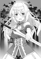 Rule 34 | 1girl, blush, kono subarashii sekai ni shukufuku wo!, leonor (konosuba), long hair, monochrome, novel illustration, official art
