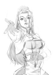 1girl breasts cleavage_cutout clothing_cutout curvy dress earrings female_focus jewelry large_breasts long_hair looking_at_viewer luong see-through_clothes standing superbull superbull164164 the_king_of_fighters wide_hips
