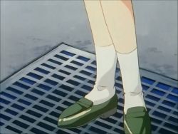 1990s_(style) 1girl 4boys animated animated_gif blue_seed blush brown_hair clothes_lift embarrassed fujimiya_momiji multiple_boys necktie panties retro_artstyle skirt skirt_lift underwear upskirt wind wind_lift