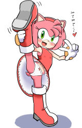 1girl amy_rose animal_nose arms_up bare_shoulders blush bob_cut body_fur boots bow bow_panties cameltoe dress female_focus flat_chest furry furry_female gloves grabbing_own_leg hairband happy heart japanese_text knee_boots leg_up loli mskdabc open_mouth panties pink_fur pink_hair red_boots red_dress red_hairband short_dress short_hair short_tail sidelocks simple_background sleeveless sleeveless_dress smile solo sonic_(series) split spoken_heart spread_legs standing standing_on_one_leg standing_split tail talking translation_request two-sided_dress two-sided_fabric underwear upskirt w white_background white_gloves white_panties