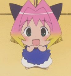 00s animated animated_gif anime_screenshot gradient_hair lowres multicolored_hair potemayo potemayo_(character) solo