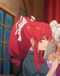a_rank_party_wo_ridatsu_shita_ore_wa_moto_oshiego-tachi_to_meikyuu_shinbu_wo_mezasu closed_eyes closed_mouth eating lowres marina_(aparida) non-web_source red_hair
