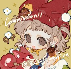 Rule 34 | 1girl, blush, english text, guanfive, highres, holding, non-web source, pom, sample watermark, upper, watermark, weibo